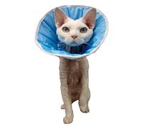 Collerette de Protection Souple, Cône de Cicatrisation Post-OP pour Chien, Chat, Lapin. Anti Lechage et Grattage, Récupération (Blue, XS - Tour de tête: 18-22cm, Hauteur: 6cm)