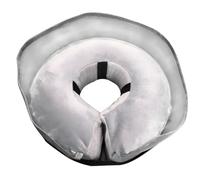 Collerette de récupération Gonflable Grise Taille L pour Animaux de Compagnie, 15 in / 38 cm, Collier Donut avec écran Transparent, col en Tissu Doux, Protection réglable Anti-léchage, Maintien