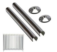 Collerette de trou de radiateur - Cache-tuyaux d'eau, murale | Plaque de trou de radiateur facile à installer | Deux tubes plus deux couvercles pour plomberie domestique