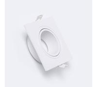 Collerette Downlight Carrée Blanche Pour Ampoule Led Gu10 / Gu5.3 Coupe 75x75 Mm Blanc