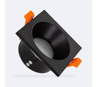 Collerette Downlight Carrée Ip65 Pour Ampoule Led Gu10 Coupe Ø75 Mm Noir