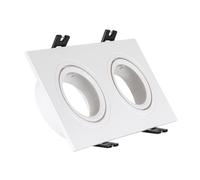 Collerette Downlight Carrée Orientable pour 2 Ampoules LED GU10/GU5.3 Coupe