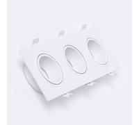 Collerette Downlight Carrée Orientable Pour 3 Ampoules Led Gu10 / Gu5.3 Coupe 235x75 Mm Blanc