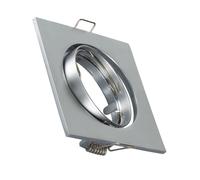 Collerette Downlight Carrée Orientable Pour Ampoule Gu10/Gu5.3 Coupe Ø 72mm Argent
