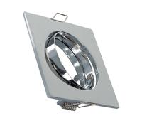 Collerette Downlight Carrée Orientable Pour Ampoule Gu10/Gu5.3 Coupe Ø 72mm Chromé
