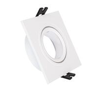 LEDKIA LIGHTING Collerette Downlight Carrée Orientable pour Ampoule LED GU10/GU5.3 Coupe Ø 75mm Blanc