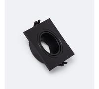 Collerette Downlight Carrée Orientable Pour Ampoule Led Gu10 / Gu5.3 Coupe Ø 75 Mm Noir