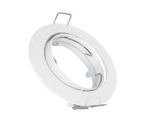 LEDKIA LIGHTING Collerette Downlight Ronde Orientable pour Ampoule GU10/GU5.3 Coupe Ø 72mm Blanc