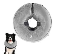 Collerette gonflable pour chien - Collier réglable - Collier souple qui ne bloque pas la vue - Pour la récupération après une chirurgie ou une blessure (gris M)