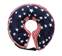 Collerette Gonflable pour Chien Confortable, Collier de Protection Post - opératoire, Taille Ajustable, Doux et Résistant - Favorise la Guérison, Facile à Nettoyer, Usage Chien e (Drapeau USA Bleu L)