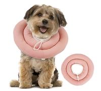 Collerette Souple Chien, Collerette Chien pour Le Cou et Le Haut du Corps, Collier Élisabéthain Imperméable avec Cordon de Serrage, Alternative Confortable au Cône Rigide, Rose Poudré L