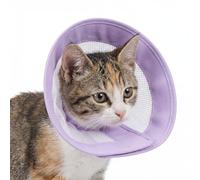 Collerettes de Chat Anti Lechage Réglable Collier de Protection en Maille Respirant Collier Cône en Tissu Doux Colerette d’Animal Postopératoire pour Empêche Le Léchage
