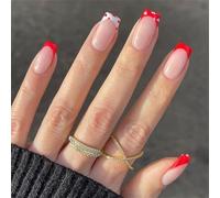 Colles carrées à pression sur ongles, 24 pièces, faux modèles français, cadeaux artificiels pour femmes et filles, à coller