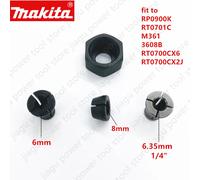 Collet pour routeur MAKITA 763637-1 1/4" 6.35mm 763636-3 763615-1 6mm RP0900K RT0701C M361 3608B EINHELL RT0702C RT0700CX2J original 6mm 1pcs