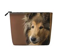 Colley à Poil Long Chiens Lassie Gros Chiens Duveteux Animaux de Compagnie,Trousse de Toilette de Voyage Portable, Imitation Lin, en Lin.