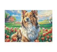 Colley à Poil Long Mignon Montagne 1000 Pièces Puzzle Adolescent en Carton Rigide Difficulté Moyenne Activité ÉduChative Voyage Déplacement Cadeau Anniversaire Petit Prix 1000 PCS/75x50cm