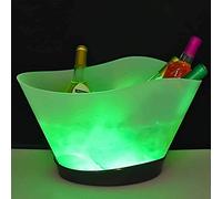 Collic Seau À Glace Led 12 Litres de Capacité Beaut À Glace Illuminé Avec 7 Couleurs Changeant de Champagne Rechargeable, Décoration de La Maison/Multicolore