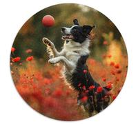 Collie frontière 1000 Pièces Puzzle Rond Adultes Et Enfants Parfait Encastrement Qualité Supérieure Impossible Difficile Entertainment' Artist Art 1000pcs (67.5x67.5cm)