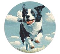 Collie frontière 1000 Pièces Puzzle Rond Adultes Et Enfants Unique Décompression Impossible Pression Réduite Familial Cadeau' DécoRation Bricolage 1000pcs (67.5x67.5cm)