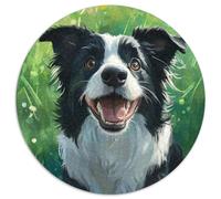 Collie frontière 1000 Pièces Puzzle Rond pour Adultes Et Enfants DIY Original Difficile Impossible Décompression 1000pcs (67.5x67.5cm)