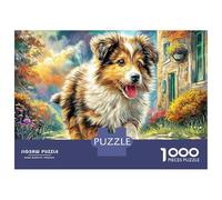 Collie frontière Jigsaw Puzzle Jeu Difficile pour Les 1000 Pièces Chien de Compagnie Mignon Puzzles Décoration Intérieure Idées Cadeaux Aux Adultes Et Enfants 70x50cm/1000pcs