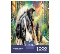 Collie frontière Jigsaw Puzzle Jeu Difficile pour Les 1000 Pièces Chien de Compagnie Mignon Puzzles Décoration Intérieure Divertissement Créatif Aux Adultes Et Enfants 38x26cm/1000pcs