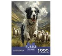 Collie frontière Puzzle 1000 Pieces Un Défi Difficile Jeux De Famille De Qualité Supérieure Cadeaux pour La Famille Convient Aux Adultes Et Aux Enfants
