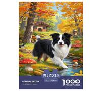 Collie frontière Puzzle Adulte 1000 Pièces Un Défi Difficile Jeux De Famille De Qualité Supérieure Cadeaux pour La Famille pour Adultes Et Enfants À Partir De 12 Ans