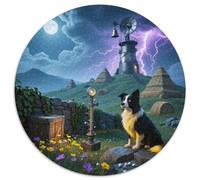 Collie frontière1000 Pièces Pour Puzzles Pour Adultes Et Enfants animal de compagnie chienPuzzle Circulaire, Jeu Éducatif, Challenge Toy, Décoration, Cadeau, Difficile, Impossible1000pcs (67.5x67.5cm)
