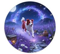 Collie frontière1000 Pièces pour Puzzles pour Adultes Et Enfants Animal de Compagnie chienPuzzle Circulaire, Jeu Éducatif, Challenge Toy, Cadeau, Difficile, Impossible1000pcs (67.5x67.5cm)