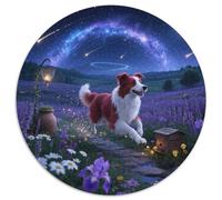 Collie frontière1000 Pièces pour Puzzles pour Adultes Et Enfants Animal de Compagnie chienPuzzle Circulaire, Jeu Éducatif, Challenge Toy, Cadeau, Difficile, Impossible1000pcs (67.5x67.5cm)