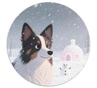 Collie frontière1000 Pièces pour Puzzles pour Adultes Et Enfants Animal de Compagnie chienPuzzle Circulaire, Jeu Éducatif, Challenge Toy, Cadeau, Difficile, Impossible1000pcs (67.5x67.5cm)