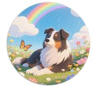 Collie frontière1000 Pièces Pour Puzzles Pour Adultes Et Enfants animal de compagnie chienPuzzle Circulaire, Jeu Éducatif, Challenge Toy, Décoration, Cadeau, Difficile, Impossible1000pcs (67.5x67.5cm)