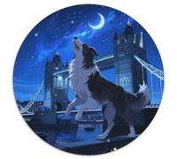 Collie frontière1000 Pièces pour Puzzles pour Adultes Et Enfants Animal de Compagnie chienPuzzle Rond, Jeu D'Intelligence, Art, Jouets Éducatifs, Difficile, Impossible1000pcs (67.5x67.5cm)