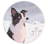 Collie frontière1000 Pièces Puzzles pour Adultes Et Enfants Animal de Compagnie chienPuzzle Circulaire, Jeu D'Intelligence, Art, Jouets Éducatifs, Difficile, Impossible1000pcs (67.5x67.5cm)