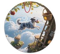 Collie frontière1000 Pièces Puzzles pour Adultes Et Enfants Animal de Compagnie chienPuzzle Circulaire, Jeu D'Intelligence, Art, Cadeau, Difficile, Impossible1000pcs (67.5x67.5cm)