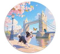 Collie frontière1000 Pièces Puzzles pour Adultes Et Enfants Animal de Compagnie chienPuzzle Circulaire, Jeu Éducatif, Challenge Toy, Jouets Éducatifs, Difficile, Impossible1000pcs (67.5x67.5cm)
