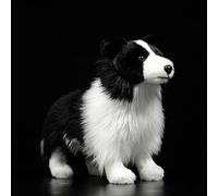 Collie réaliste Jouets en Peluche Vraie Vie Shetland Chien de Berger en Peluche Animal Chien Chiot Peluche Jouets Cadeaux pour Enfants 25cm Border Collie