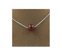 Collier avec 1 perle d'agate rouge 8 mm