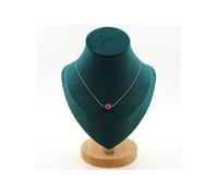Collier 1 Perle Agate Veines de Dragon Fuchsia et Bleu 8 mm Chaîne en acier inoxydable