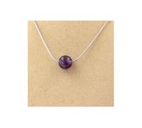 Collier avec 1 perle de grenat 8 mm