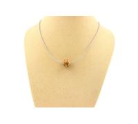 Collier 1 perle de jaspe paysage 8 mm chaîne en acier inoxydable