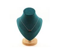 Collier 1 perle d'acajou et d'obsidienne 8 mm chaîne en acier inoxydable