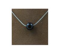 Collier 1 perle Obsidienne noire 8 mm