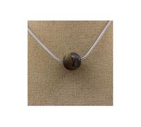 Collier 1 perle mate en œil de tigre 8 mm