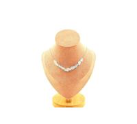 Collier 10 perles d'aigue-marine du Brésil. Chaîne en acier inoxydable