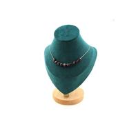 Collier 10 perles de grenat de spessartite du Mozambique. Chaîne en acier inoxydable