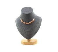 Collier avec 10 perles de pierre de soleil de Tanzanie. Collier en acier inoxydable