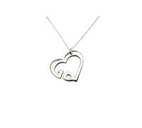 Collier 100 % pur étain - 10 ans de mariage - en forme de cœur avec découpe 10 ans