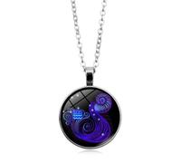 Collier 12 Signes du Zodiaque,Pendentif en Verre Lion Scorpion, Collier Boule De Cristal, Cadeaux D'Astrologie d'anniversaire pour Femmes Et Hommes, Verseau, 45 Cm + 5 Cm